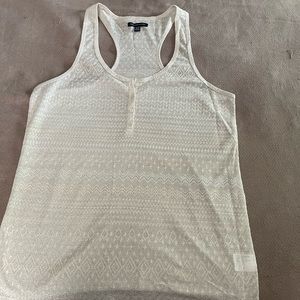 American Eagle  XL off white tank top with gold and sparkle accents